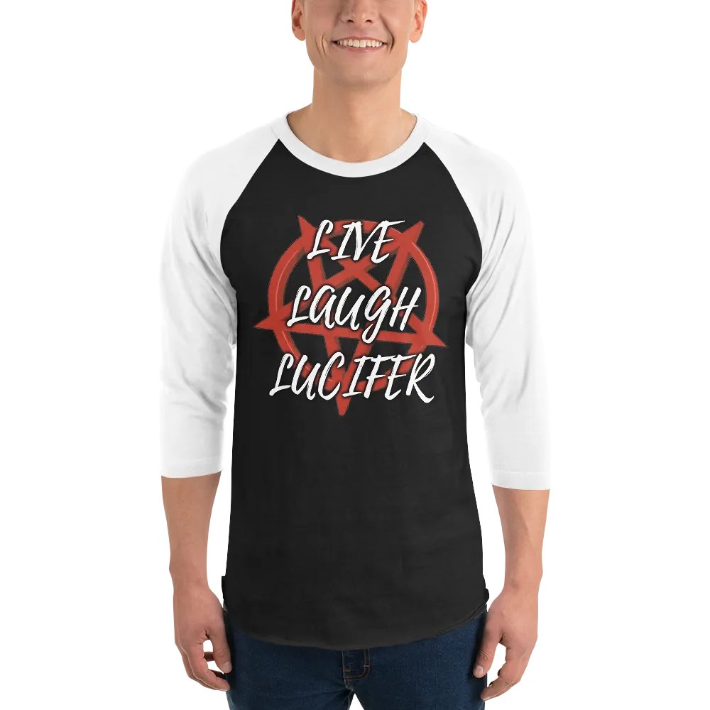 Live Laugh Lucifer Baseball Tees Dark Torso Colors product image (1)