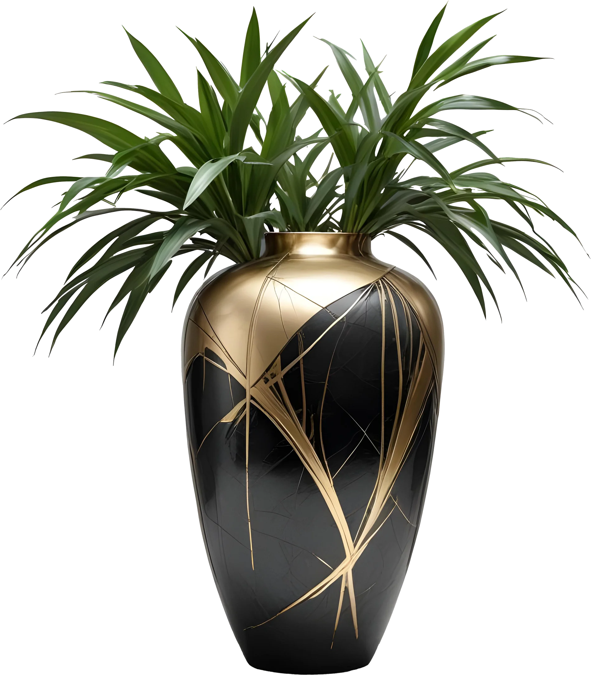 Golden Streaks – Luxurious Kintsugi Vase PNG product image (1)