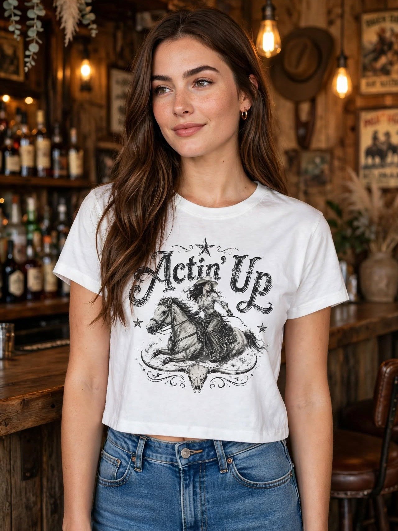 Actin’ Up Western Cowgirl Crop Top product image (1)