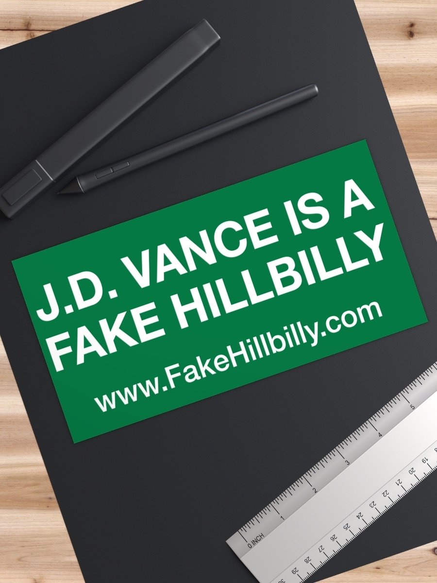 Fake Hillbilly Bumper Sticker (Green) product image (1)