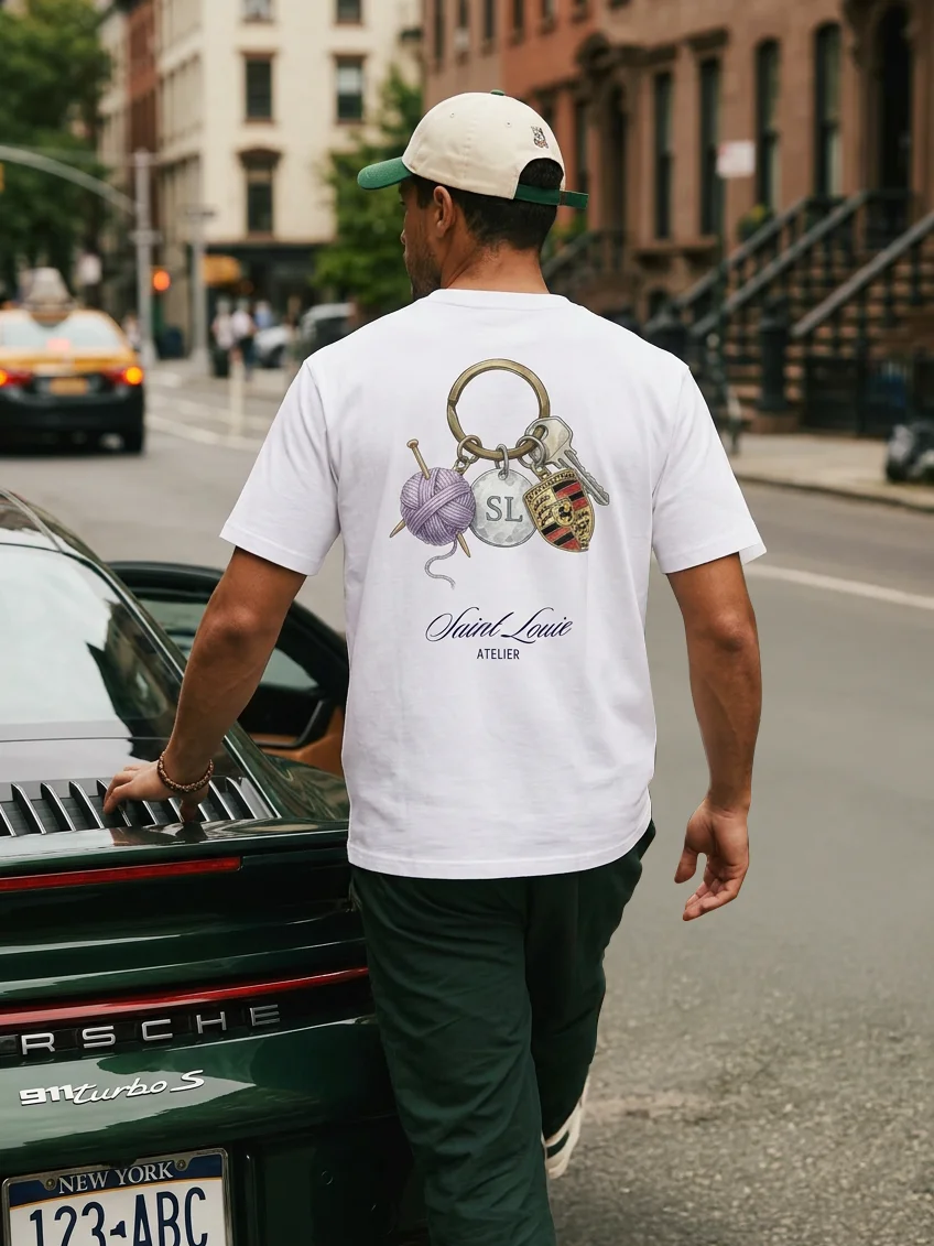 Keychain, Saint Louie Organic soft Tee, White product image (2)