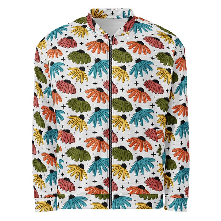 Retro Halftone Coneflowers Bomber Jacket product image (1)