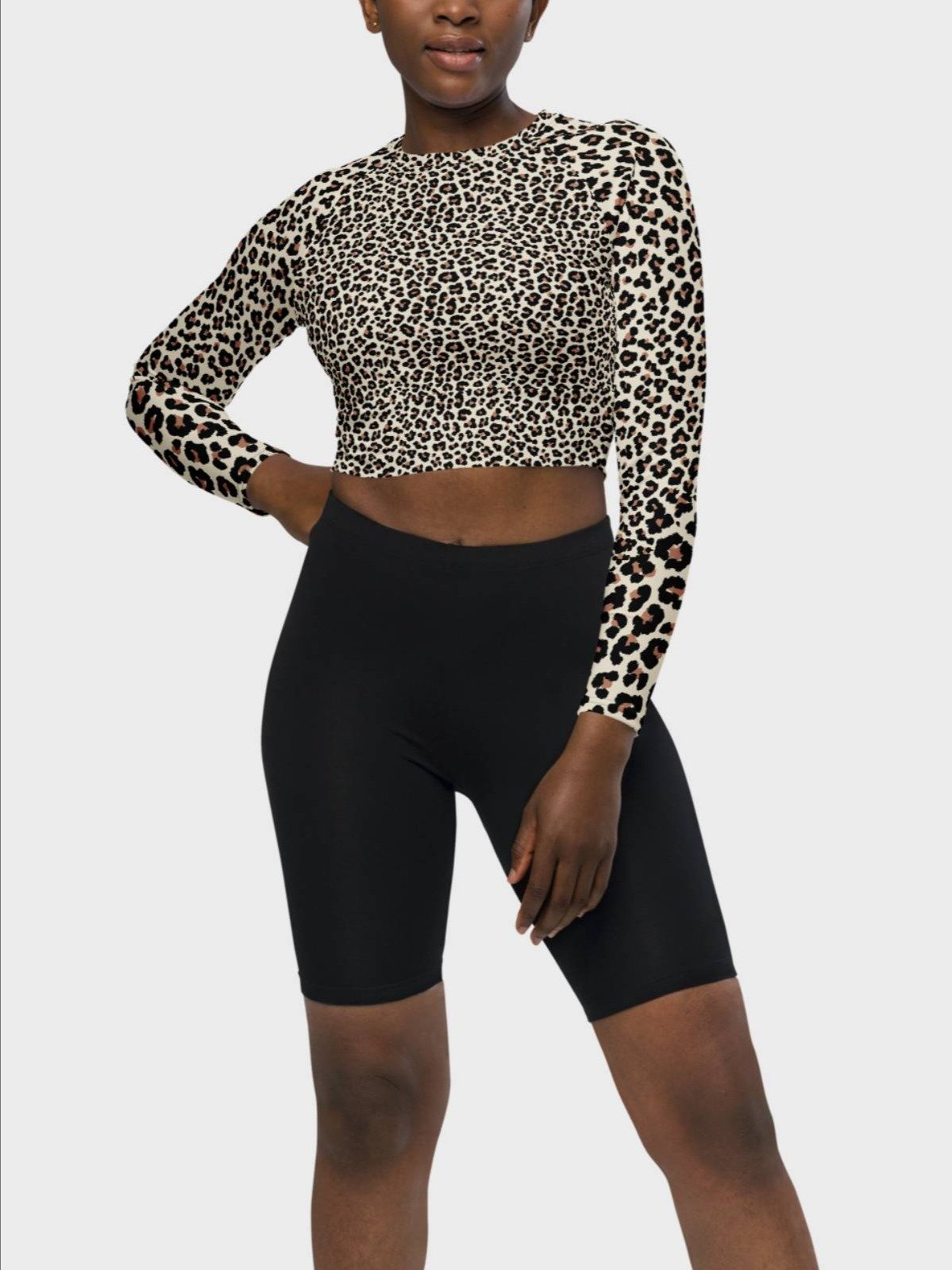 Recycled Crop Top "Abstract Animal Leopard Skin Fur Pattern" product image (1)