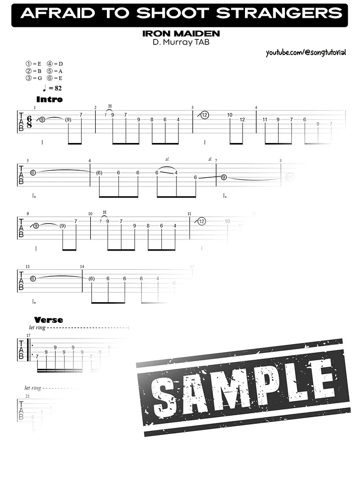 Afraid To Shoot Strangers | PDF Tab + Guitar Pro | Iron Maiden product image (2)
