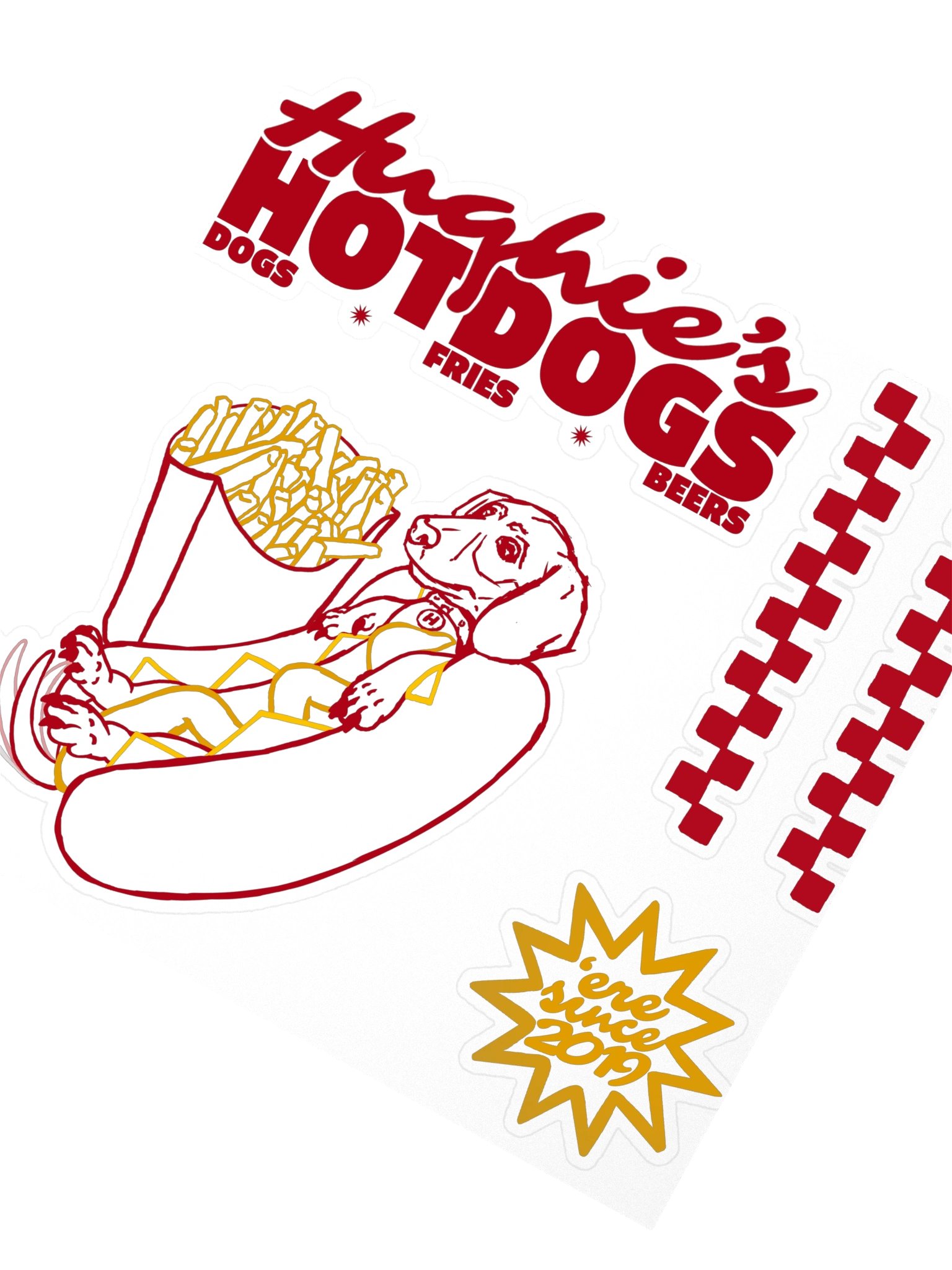 Hughie’s Hotdogs Retro Dog Sticker product image (2)