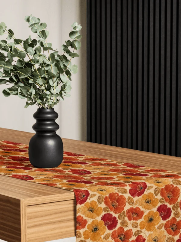Red and Gold Poppies - Table Runner product image (1)