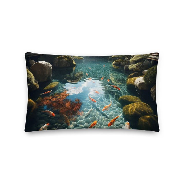 Tranquil Koi Pond Premium Pillow | Ai Design product image (2)
