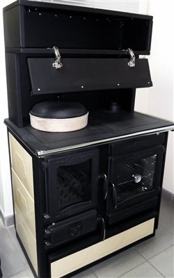 Guliver Wood Burning Cook Stove by Guca Cream Left Hand Flue product image (2)