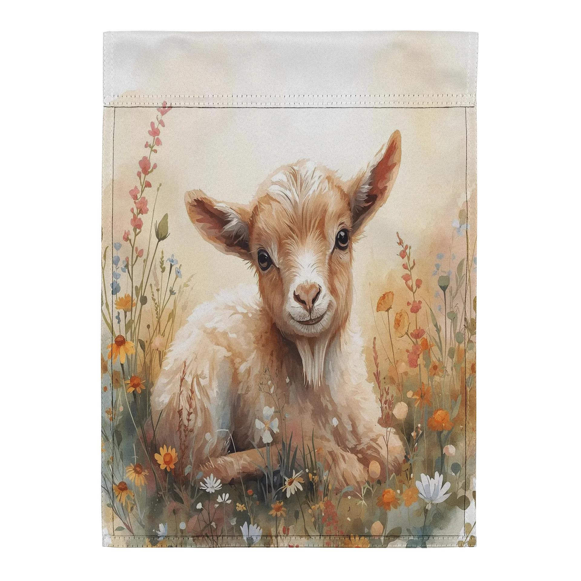 Watercolor Wildflower Goat Farm Flag product image (3)