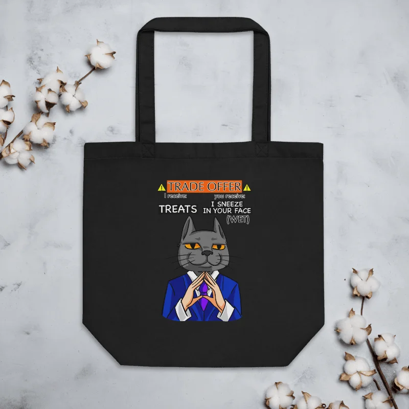 Trade Offer Human-Cat Meme Double Sided Totebag - Black product image (4)