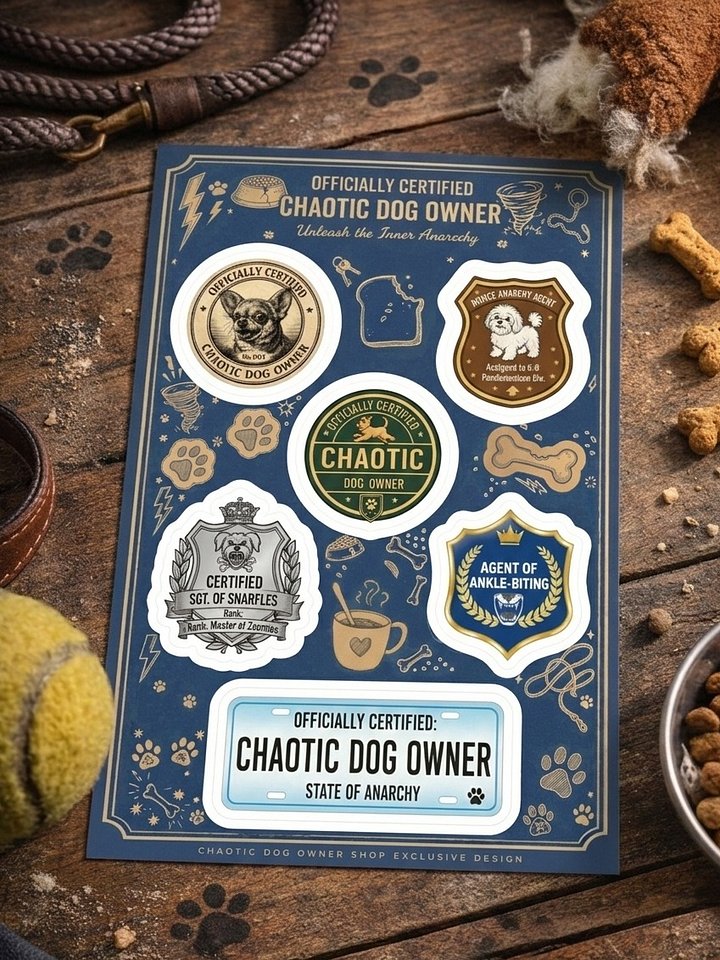 Official Chaotic Dog Owner Sticker Sheet product image (1)