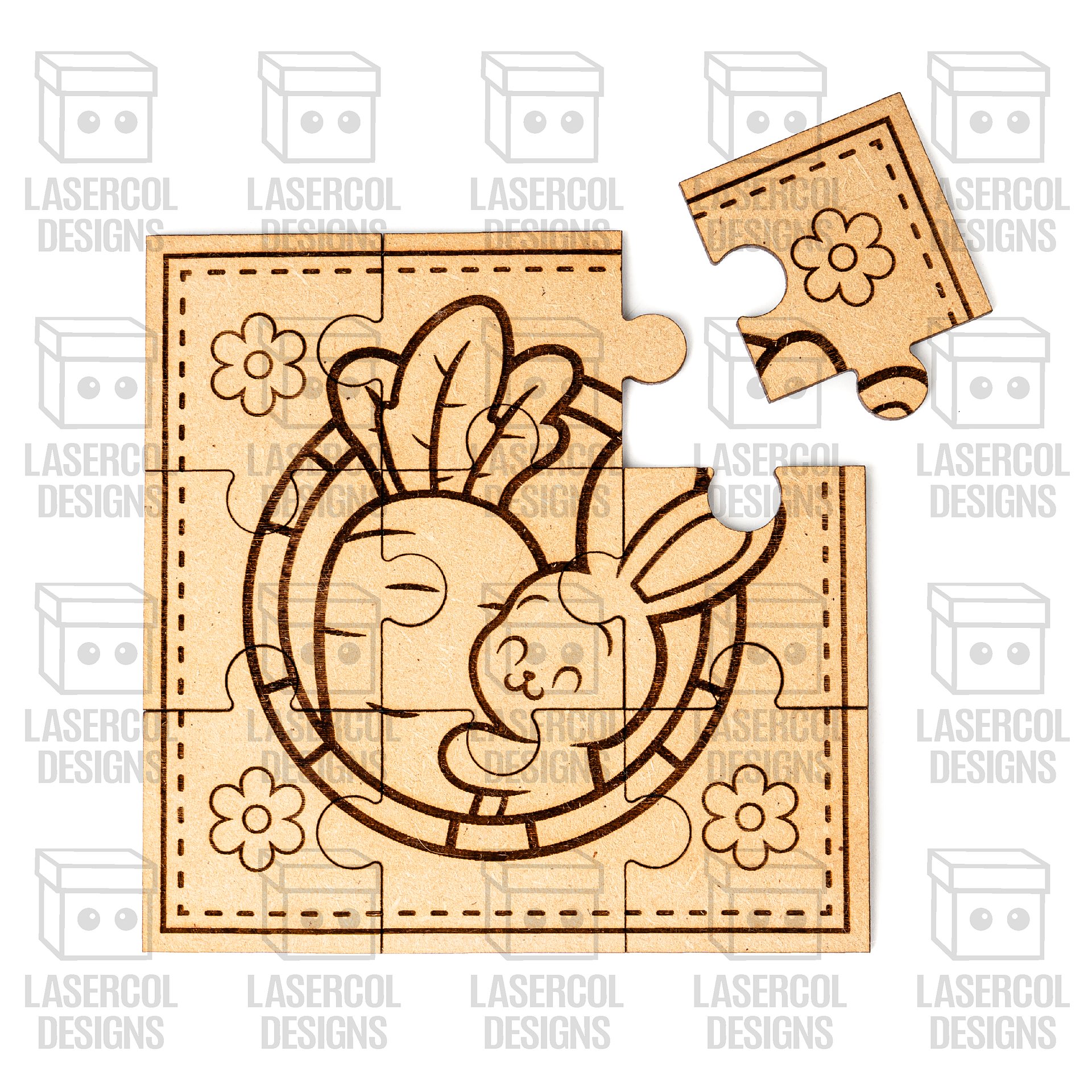 Easter Bunny Puzzle With Box Set 2 (2 Sizes) - Laser Cut Files product image (3)