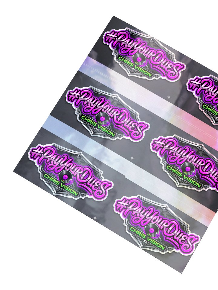Kiss-Cut Holographic Sticker Sheet - #PayYourDues Collection product image (4)
