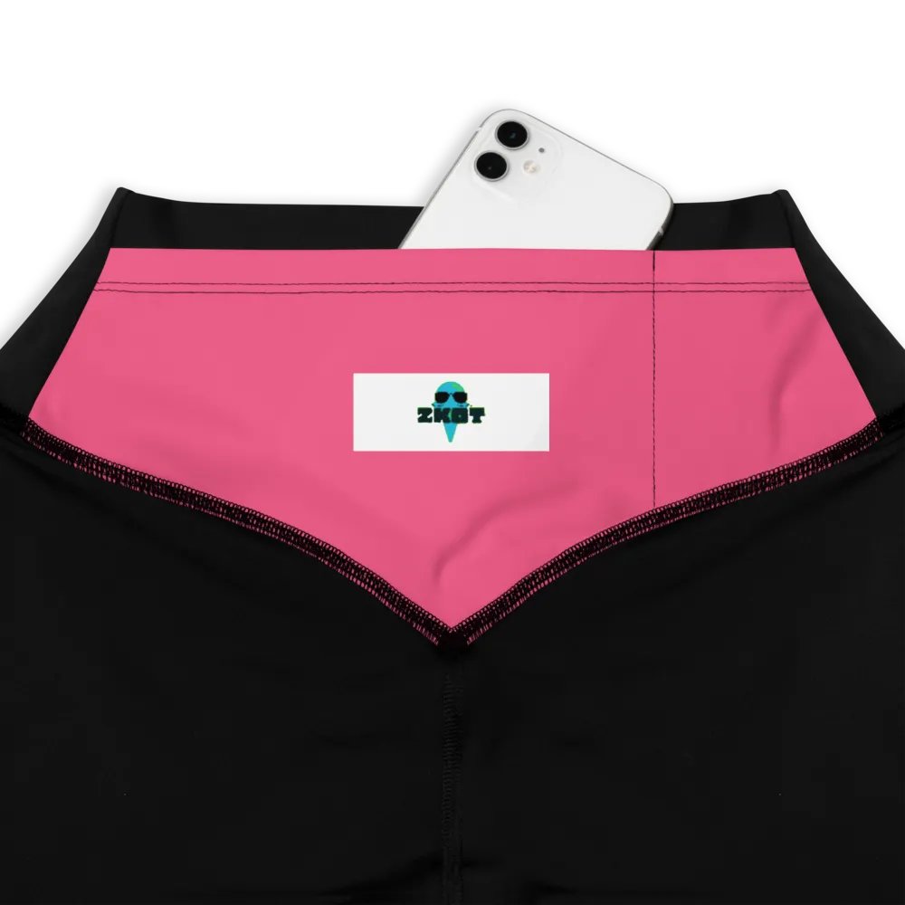 Women's Pink ZKOT Athletic Leggings - Show your Support with Style - Exercise, Fitness, Womenswear product image (4)
