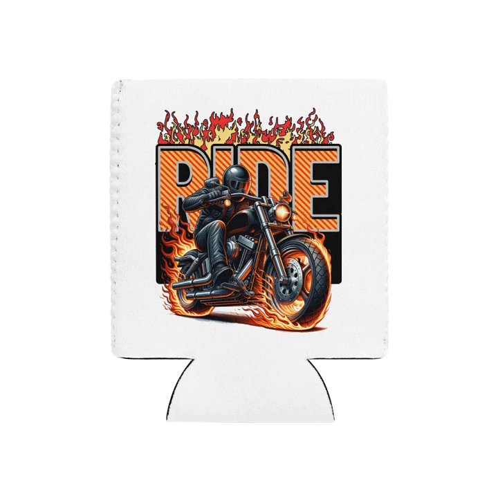 Ride Motorcycle Flaming Can Cooler product image (1)