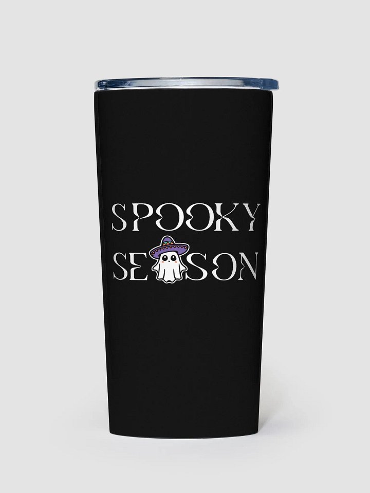 Spooky Season Sombrero Ghost Black 20oz Stainless Steel Tumbler product image (1)
