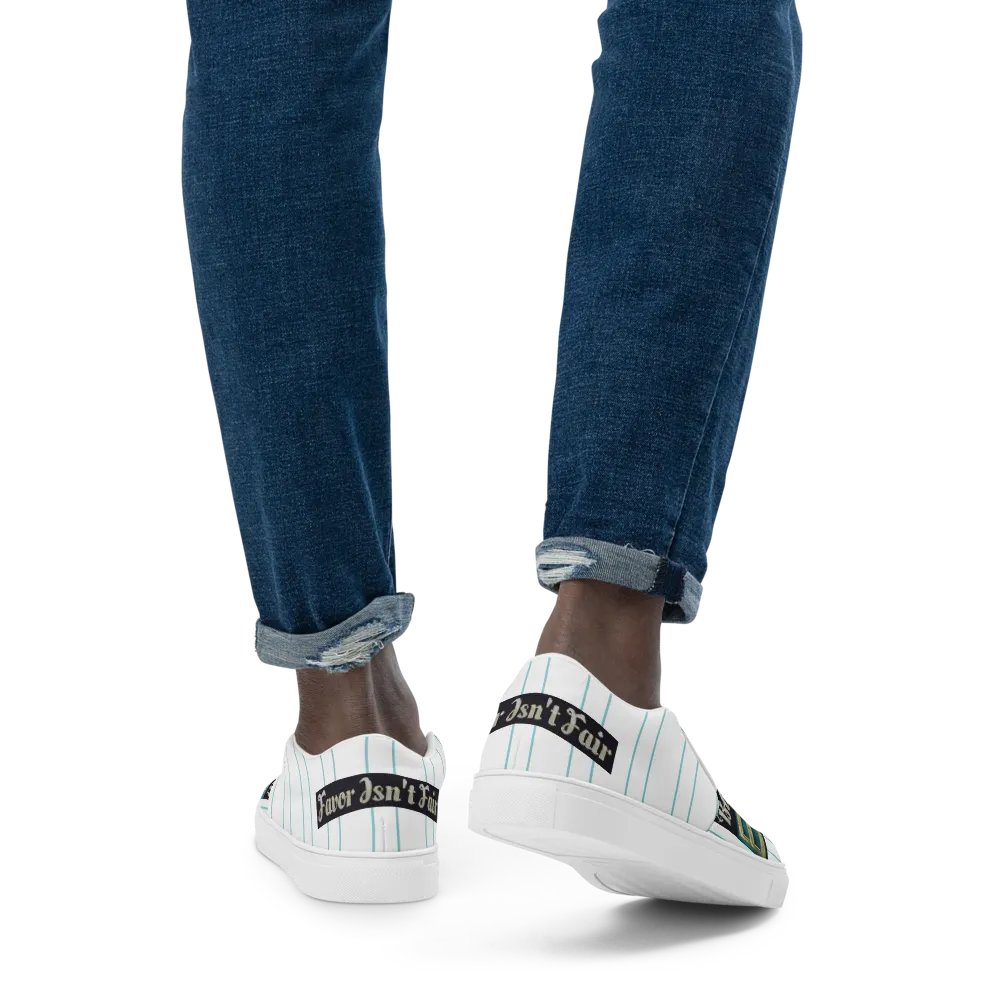 BBG Light Green Striped Men's Slip Ons product image (3)