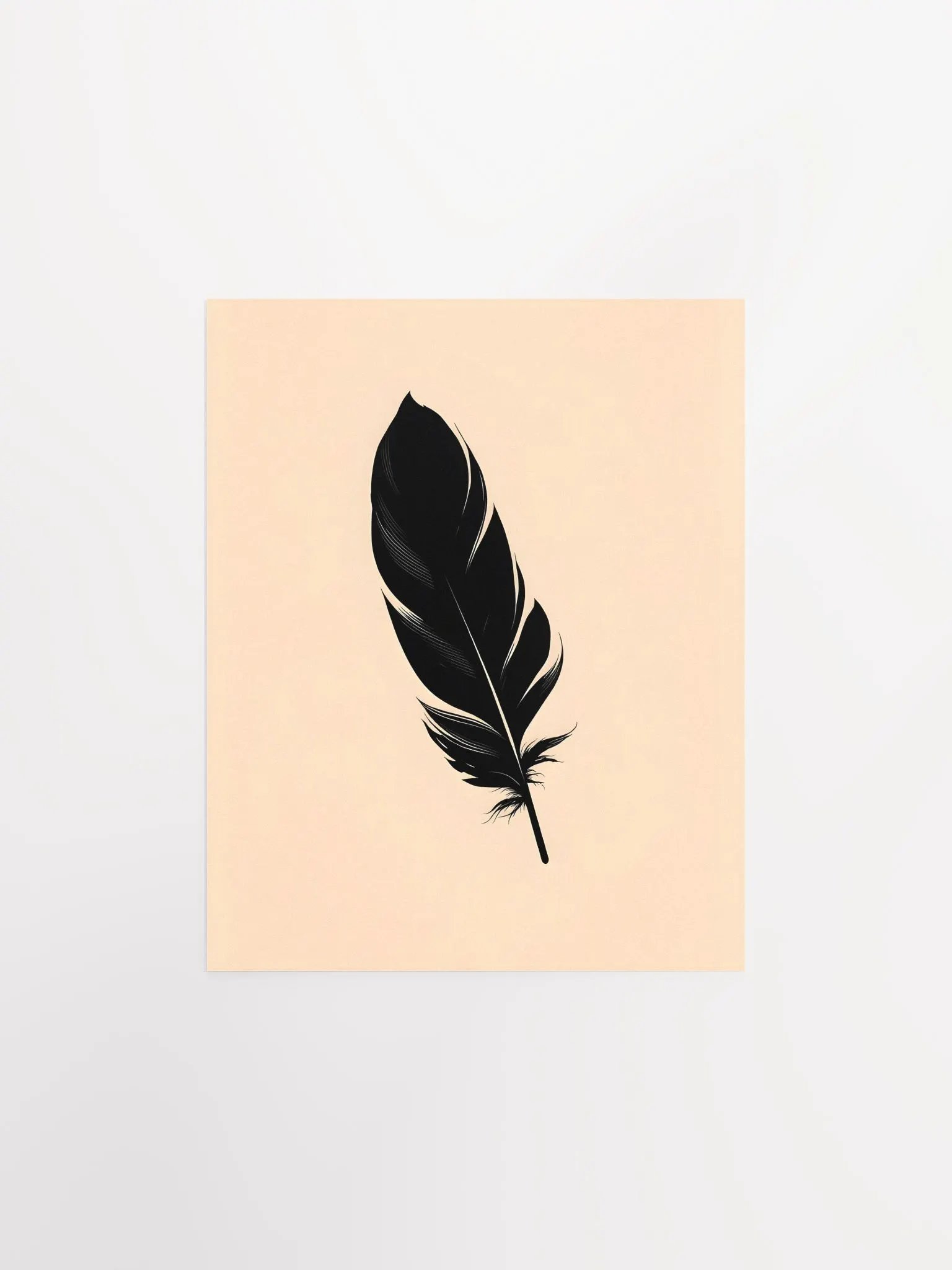 Black Feather - Terracotta Background product image (1)