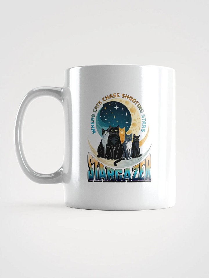 Where Cats Chase Shooting Stars Stargazer Crescent Moon Mug product image (1)