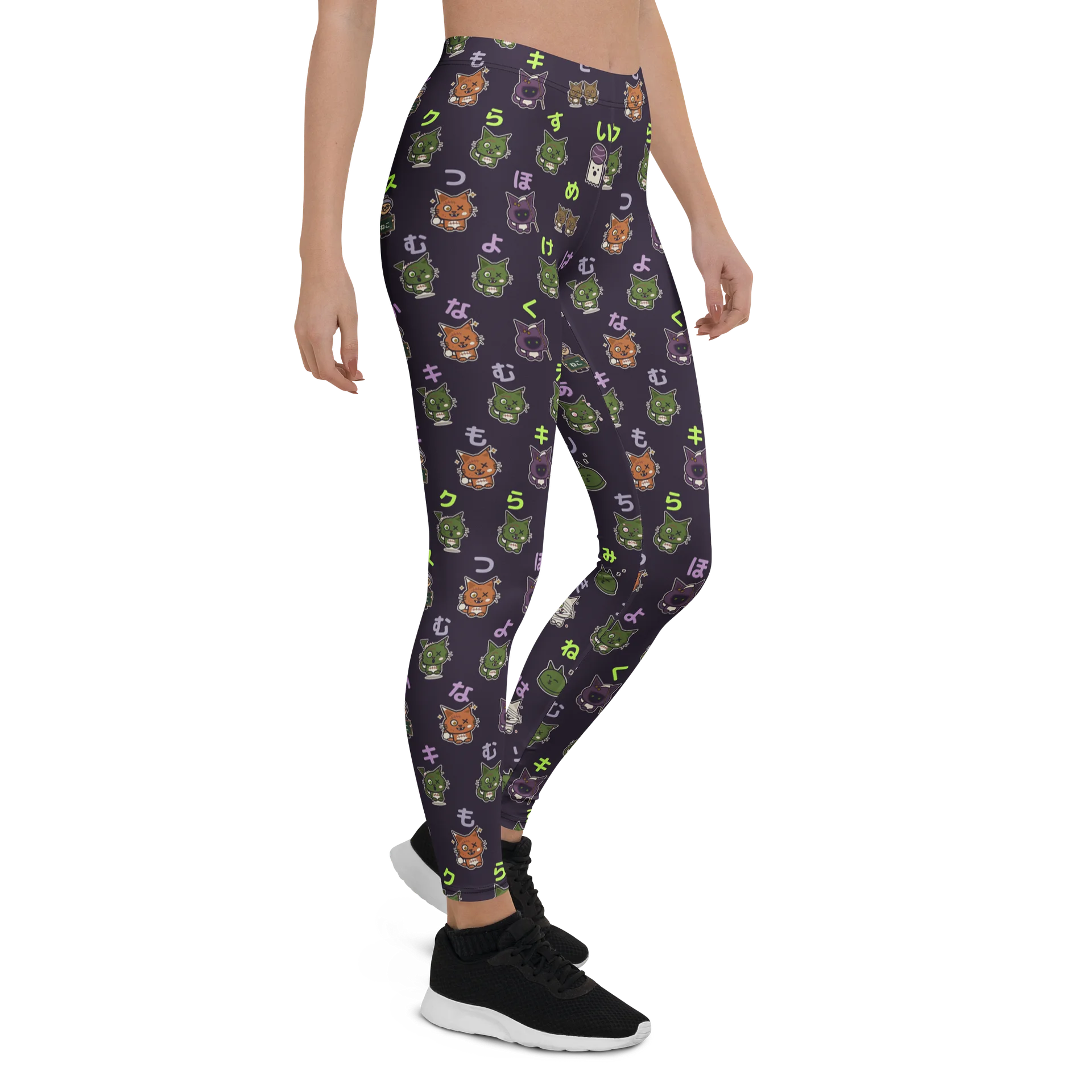 Zombie Cat Kana All-Over Print Leggings product image (5)