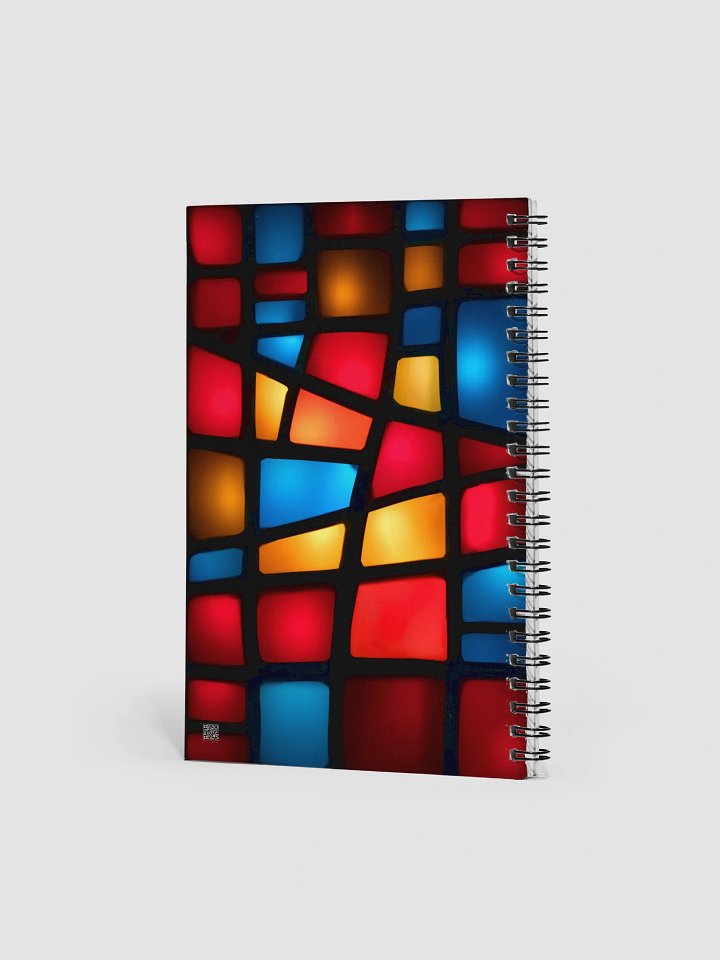 Vibrant Geometric Stained Glass Spiral Notebook product image (2)