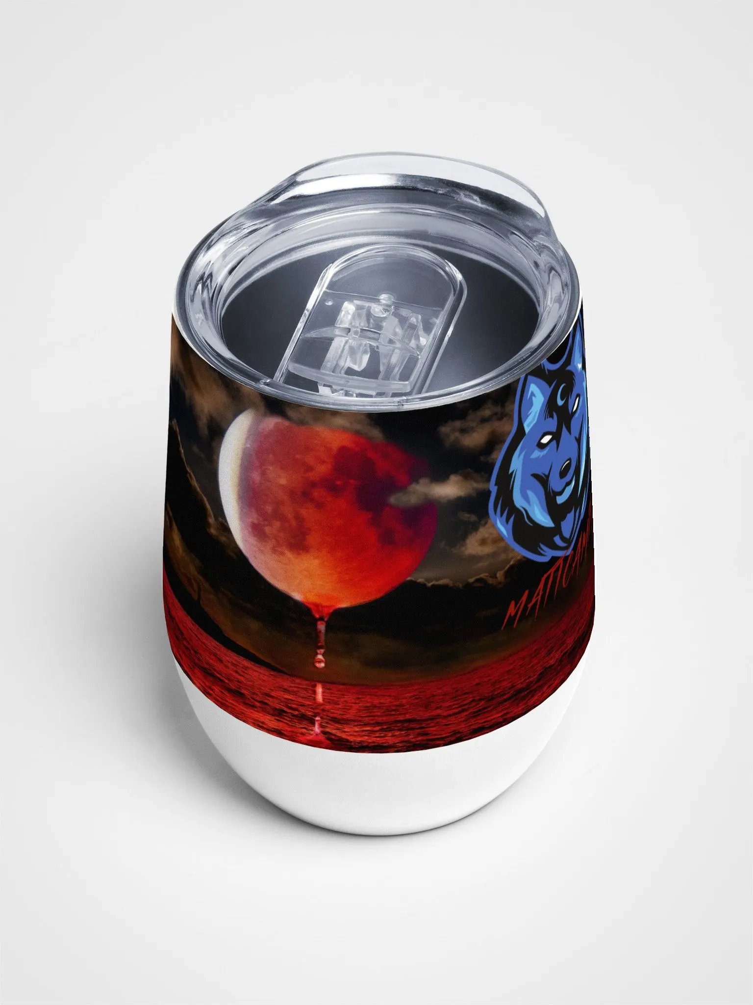 Blood Moon Wolf Wine Tumbler product image (4)