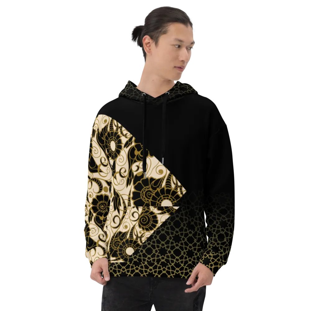 Black And Gold Patterned Hoodie product image (9)