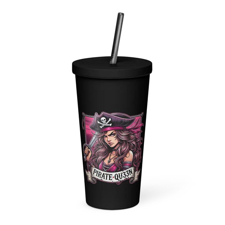 PirateQueen Insulated Tumbler w/metal straw product image (1)