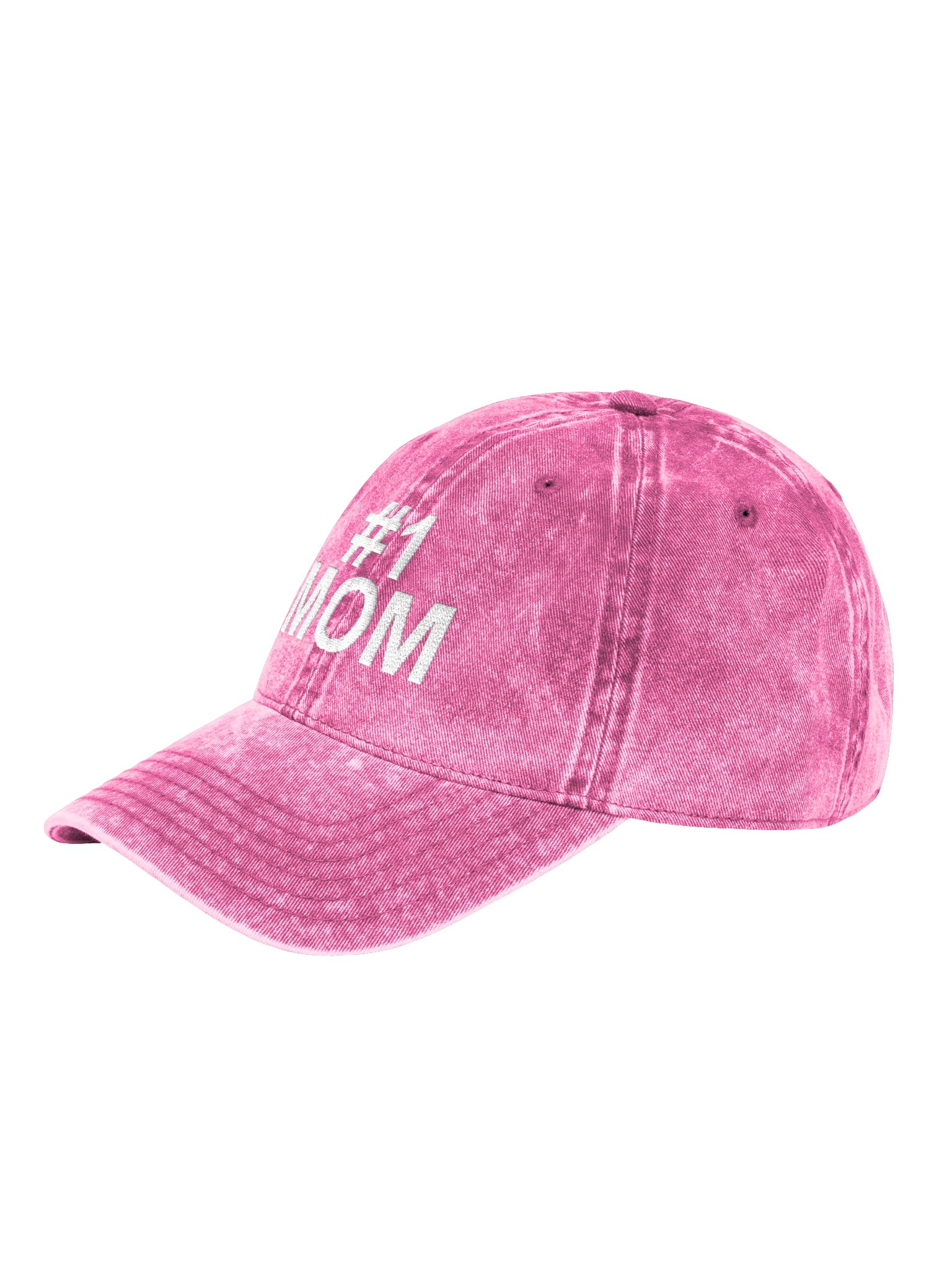 #1 Mom Pink Vintage Wash Dad Hat product image (3)