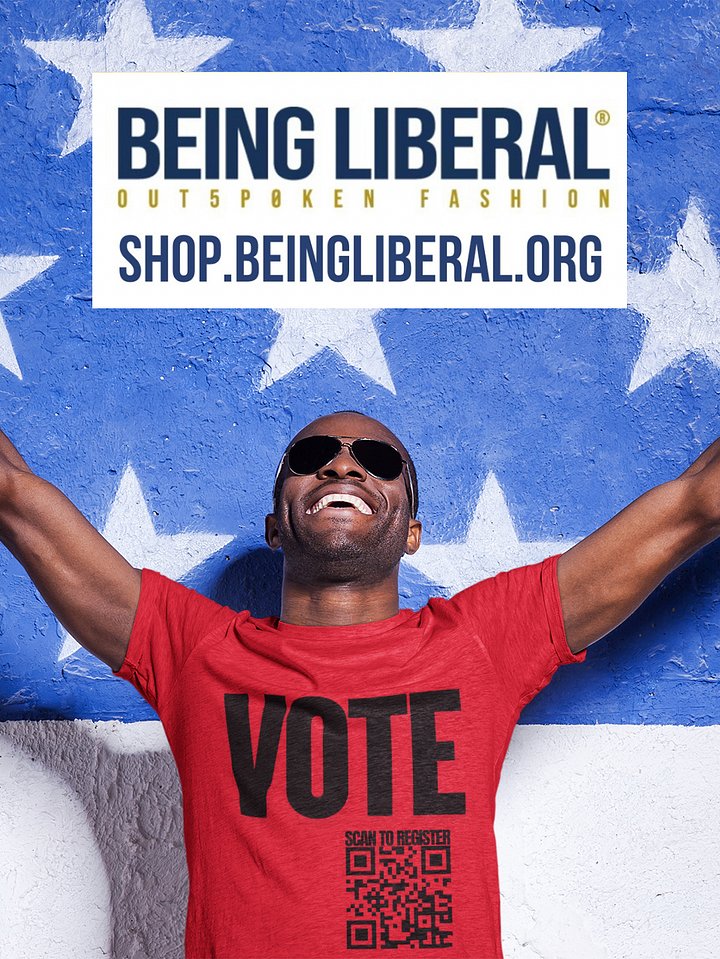 VOTE Scan to Register QR Code T-Shirt - Being Liberal product image (2)