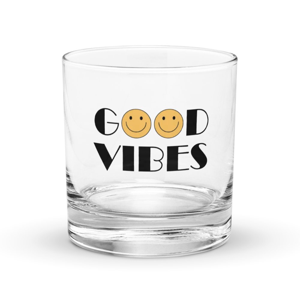 Good Vibes Rocks Glass product image (1)