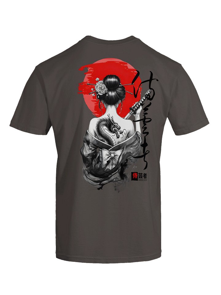 Japanese Geisha Dragon Tattoo Graphic Tee – Urban Streetwear Oversized T-Shirt product image (2)