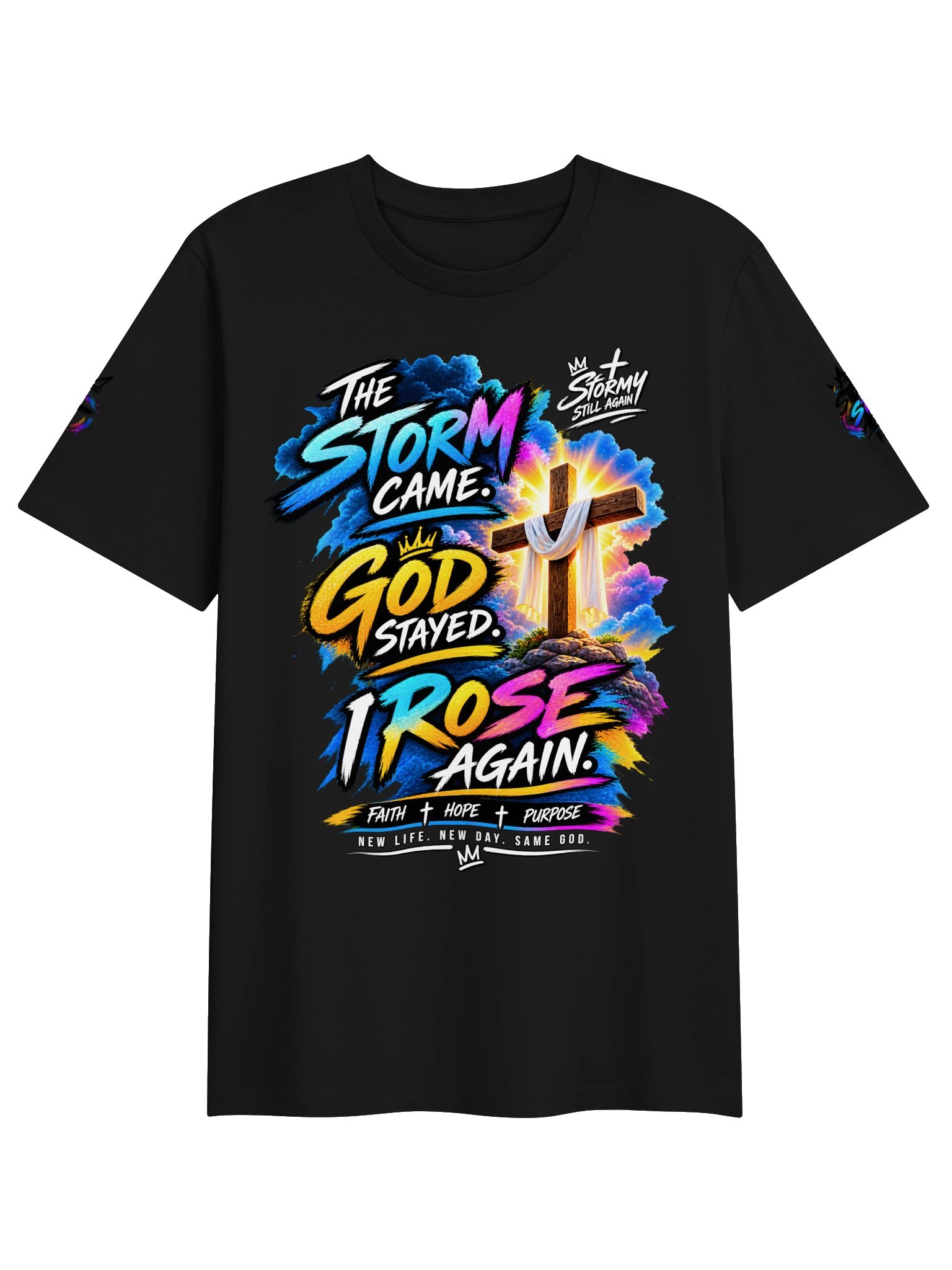 Storm Came, Faith Remained Premium Tee product image (1)