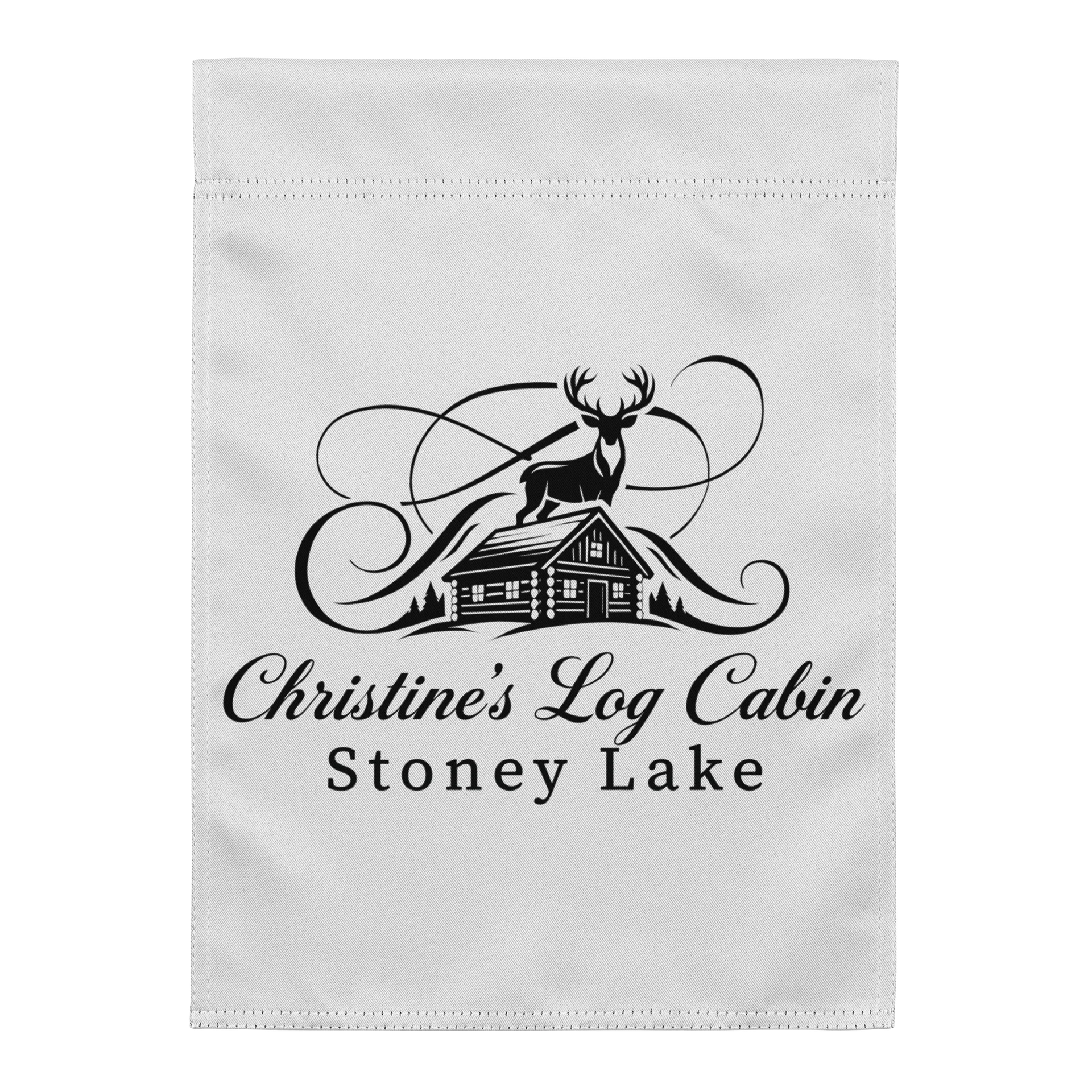 Christine's Log Cabin Welcome Garden Flag product image (1)