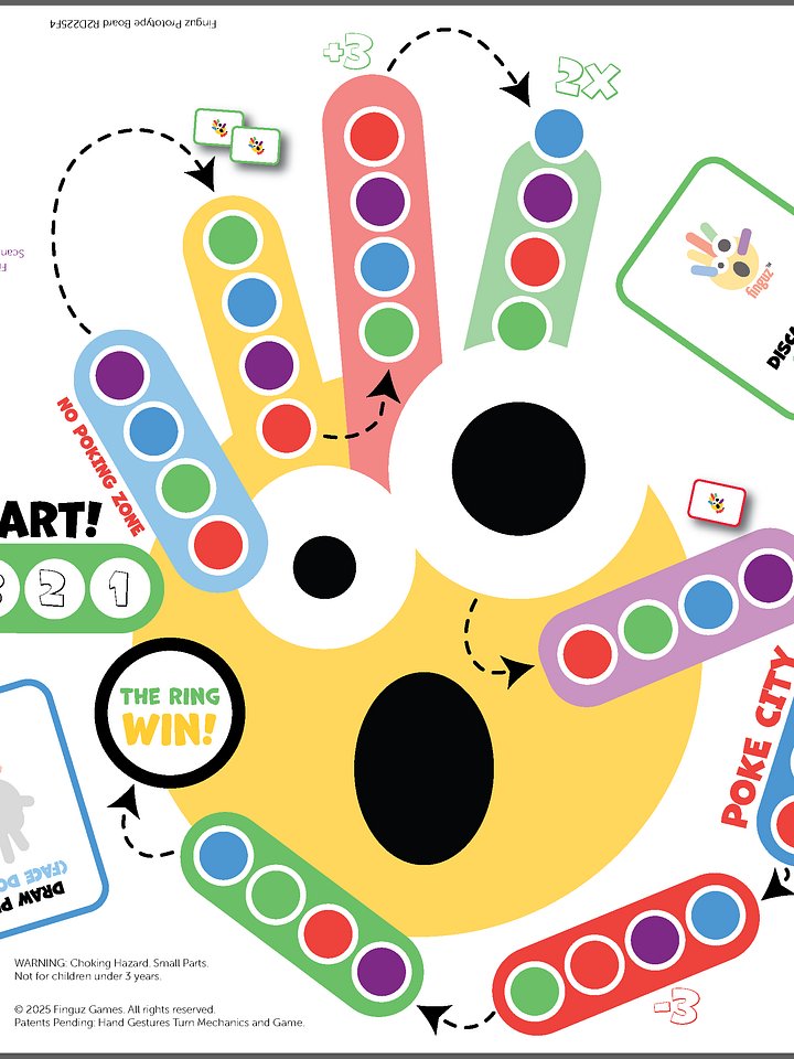 Finguz Party Zone Game Board 16" x 16" (US Letter Size - four panels) product image (1)