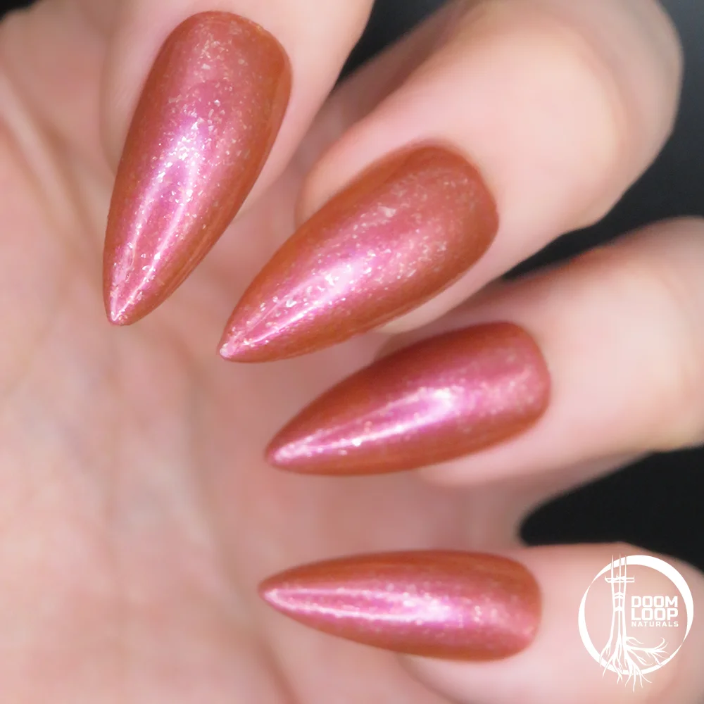 BARELY HUMAN - Deep Copper-Rose Sparkly Nail Polish product image (8)
