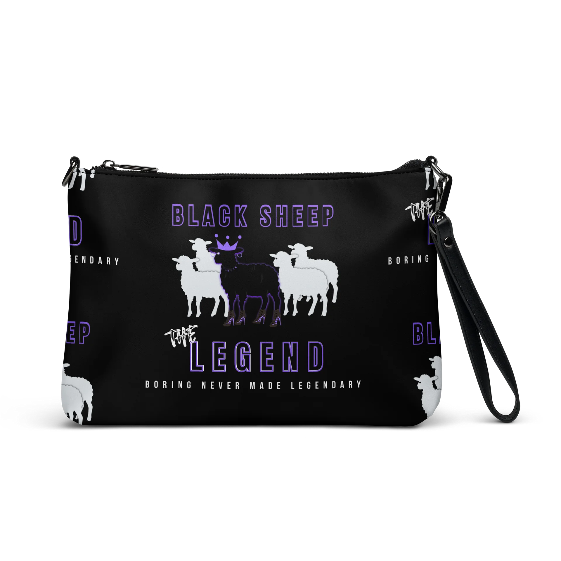 Black Sheep Black & Purple Handy Bag w/ Zipper product image (2)