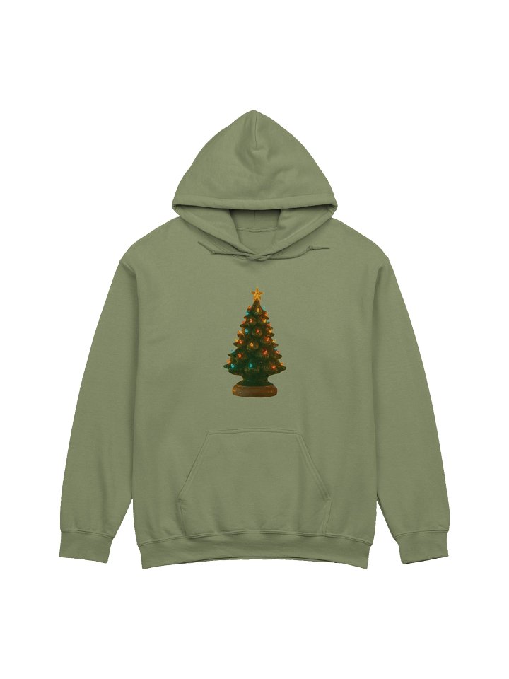Ugly Sweater Hoodie: Ceramic Christmas Tree with Colorful Lights product image (1)
