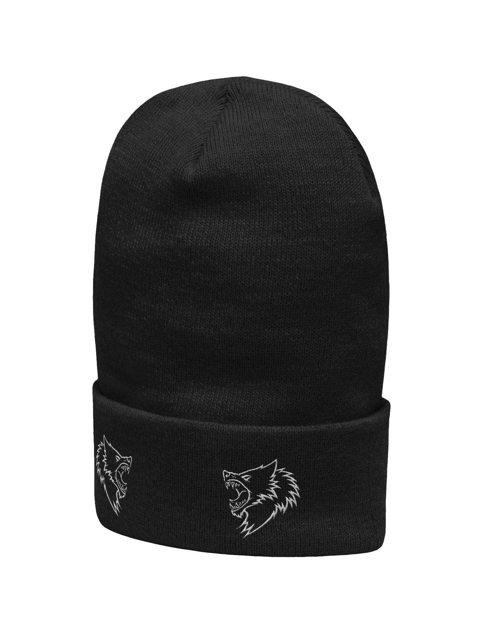 TWO WOLVES DELUXE EMBROIDERED BEANIE product image (2)