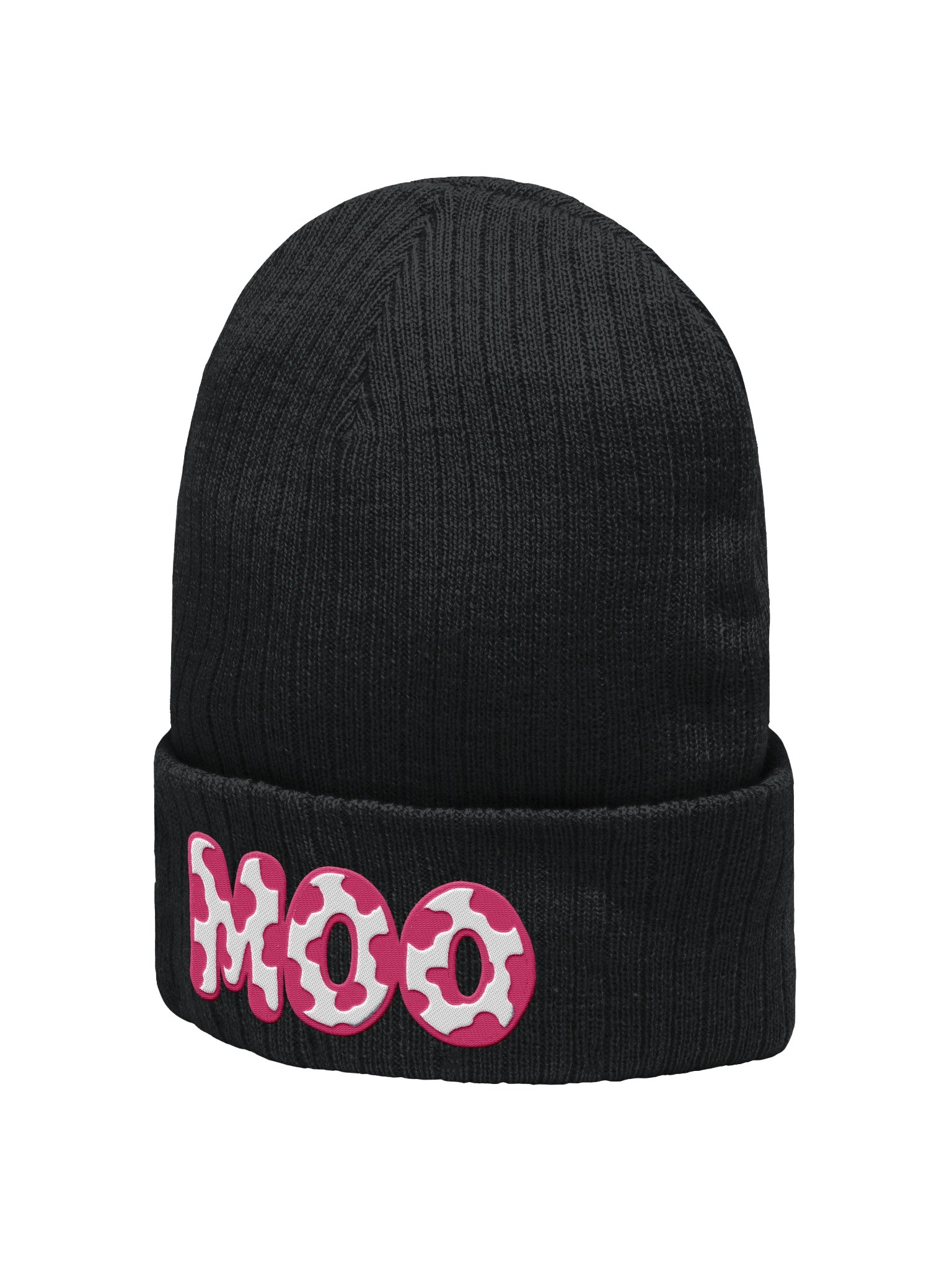Moo Print Ribbed Beanie product image (3)