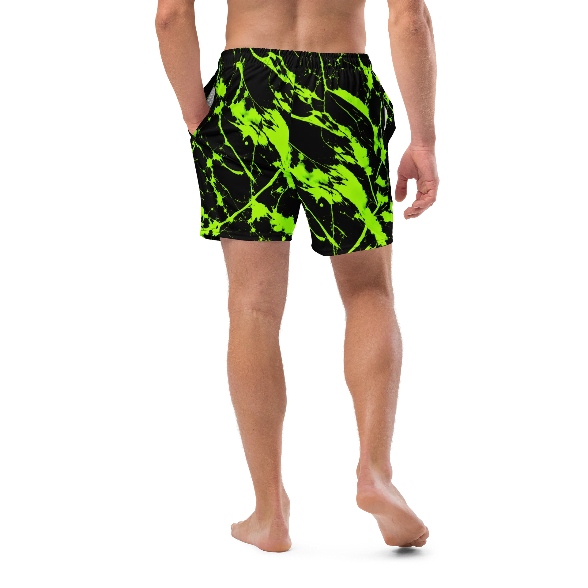 Neon Green Splatter Swim Trunks product image (10)