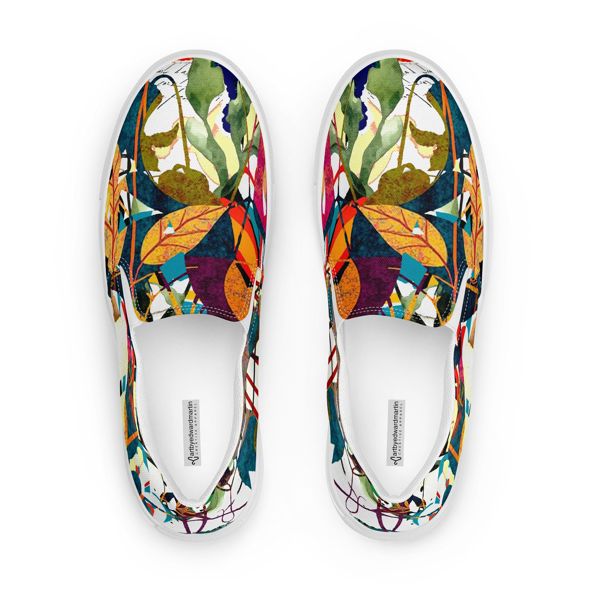 Vibrant Abstract Floral Slip-On Canvas Shoes product image (1)