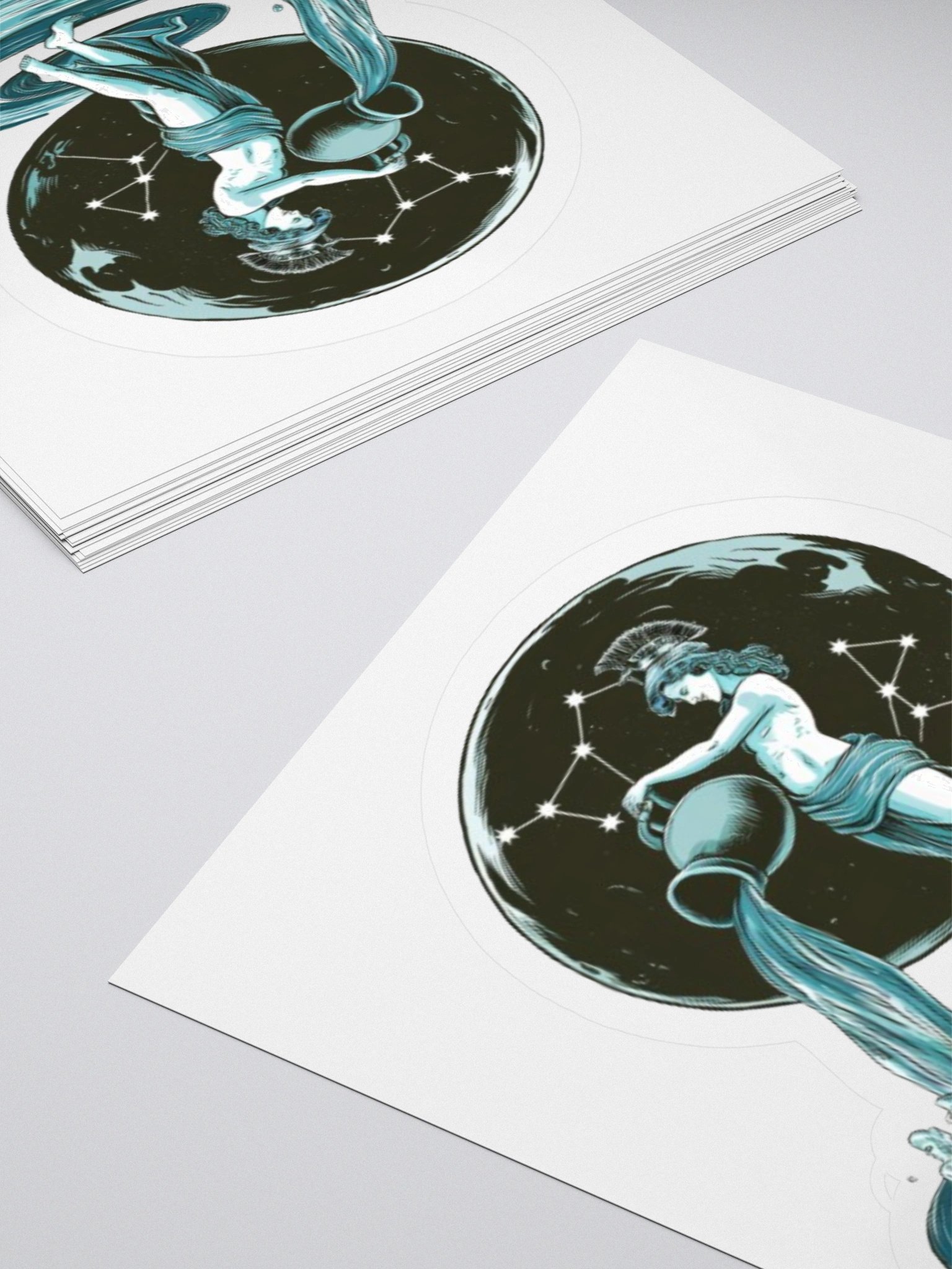 Exclusive Aquarius Celestial Water-Bearer Vinyl Sticker - Zodiac Art product image (11)
