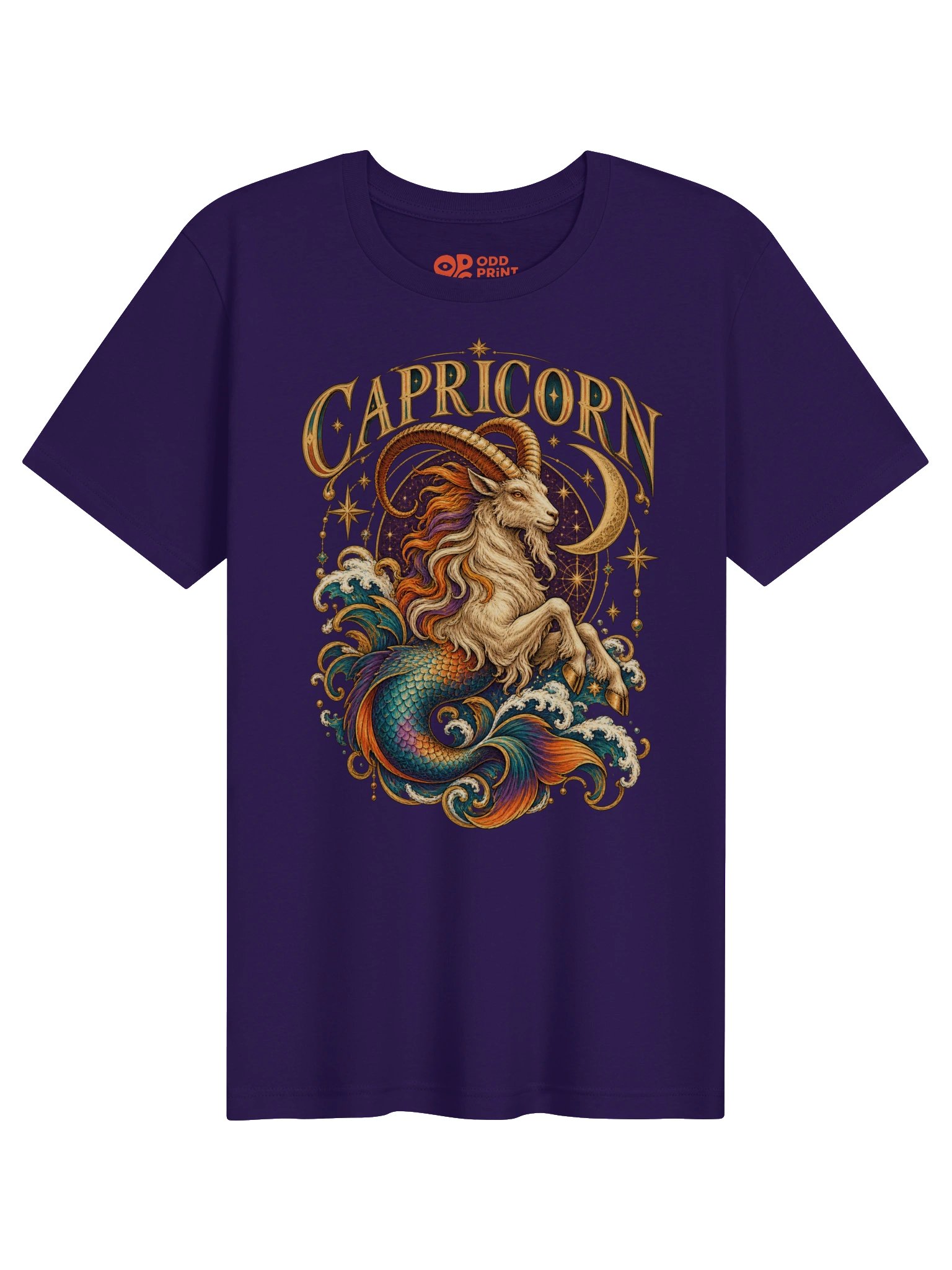 Capricorn Zodiac T-Shirt With Mythical Celestial Sea-Goat product image (4)