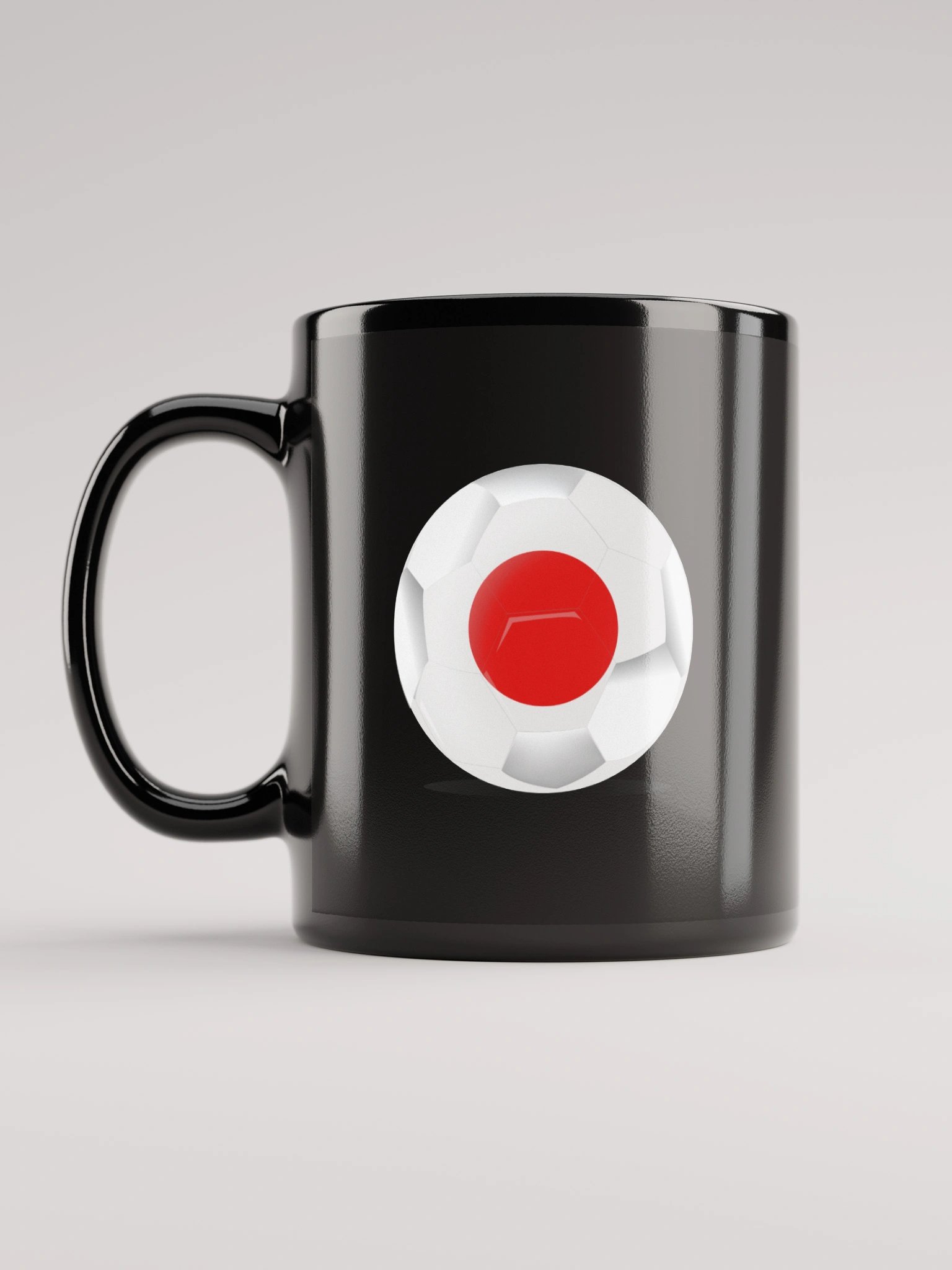 Japan Flag Soccer Ball Black Coffee Mug (Double Sided Print) product image (1)