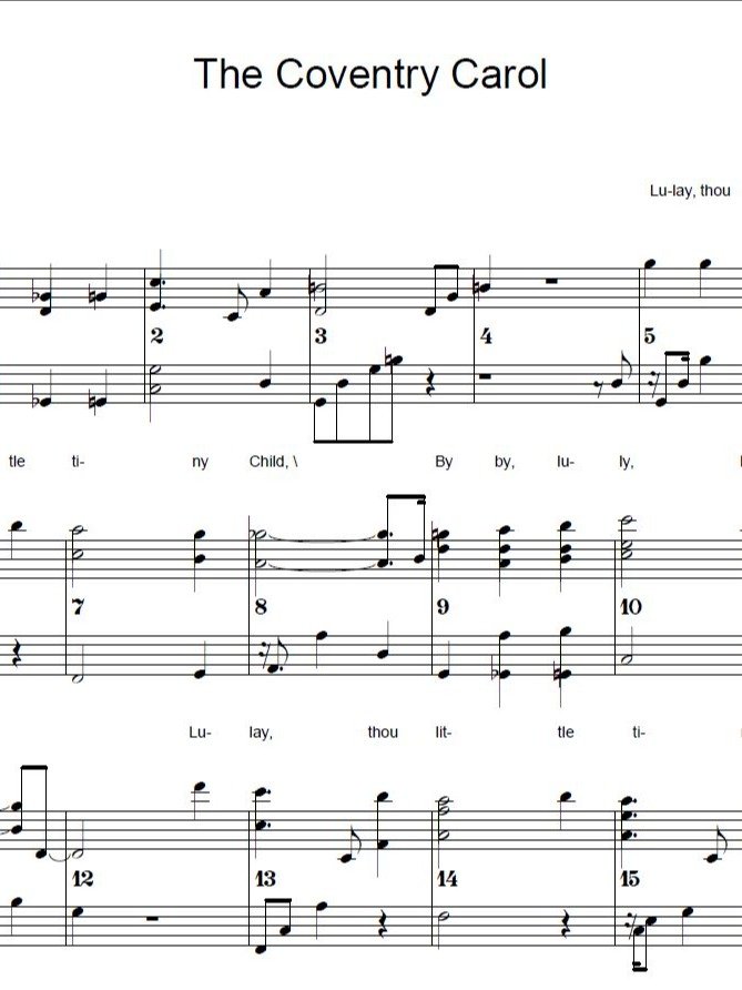 The Coventry Carol - Christmas - Piano sheet music product image (1)