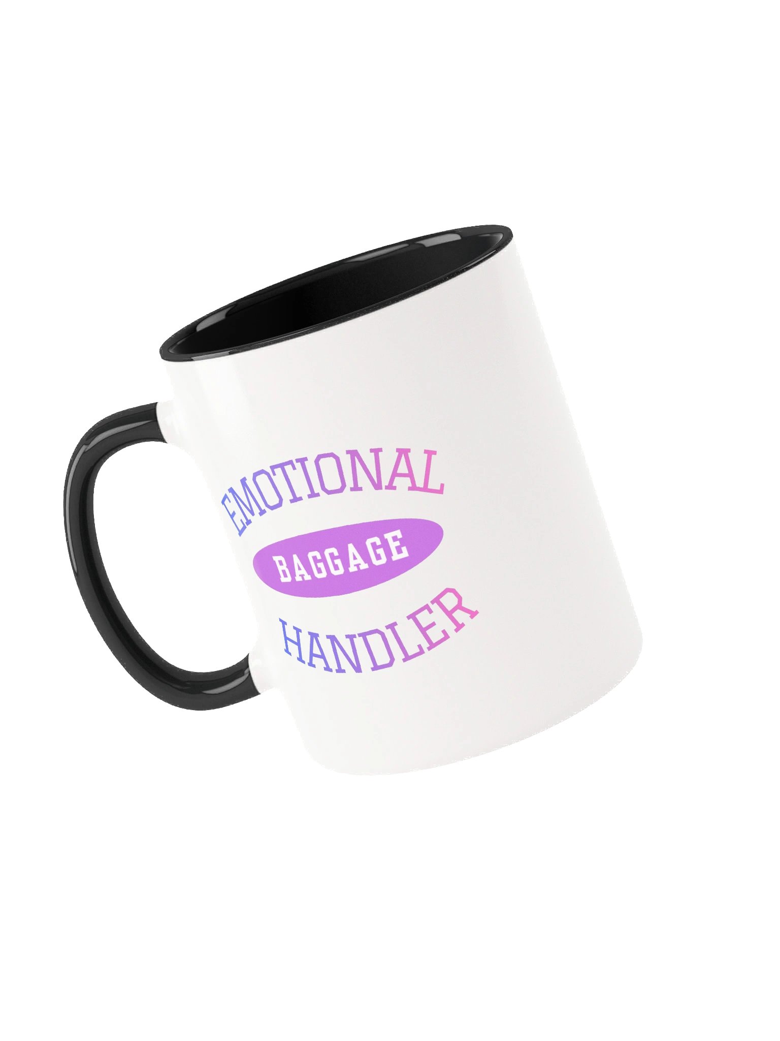 Emotional Baggage Handler Mug | Varsity Style Pink Lavender Coffee Mug product image (3)