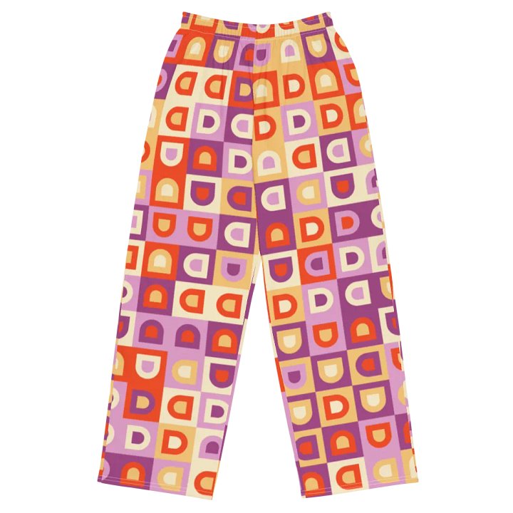 BUIII Retro Geometric: Autumn Breeze Wide-Leg Pants product image (1)