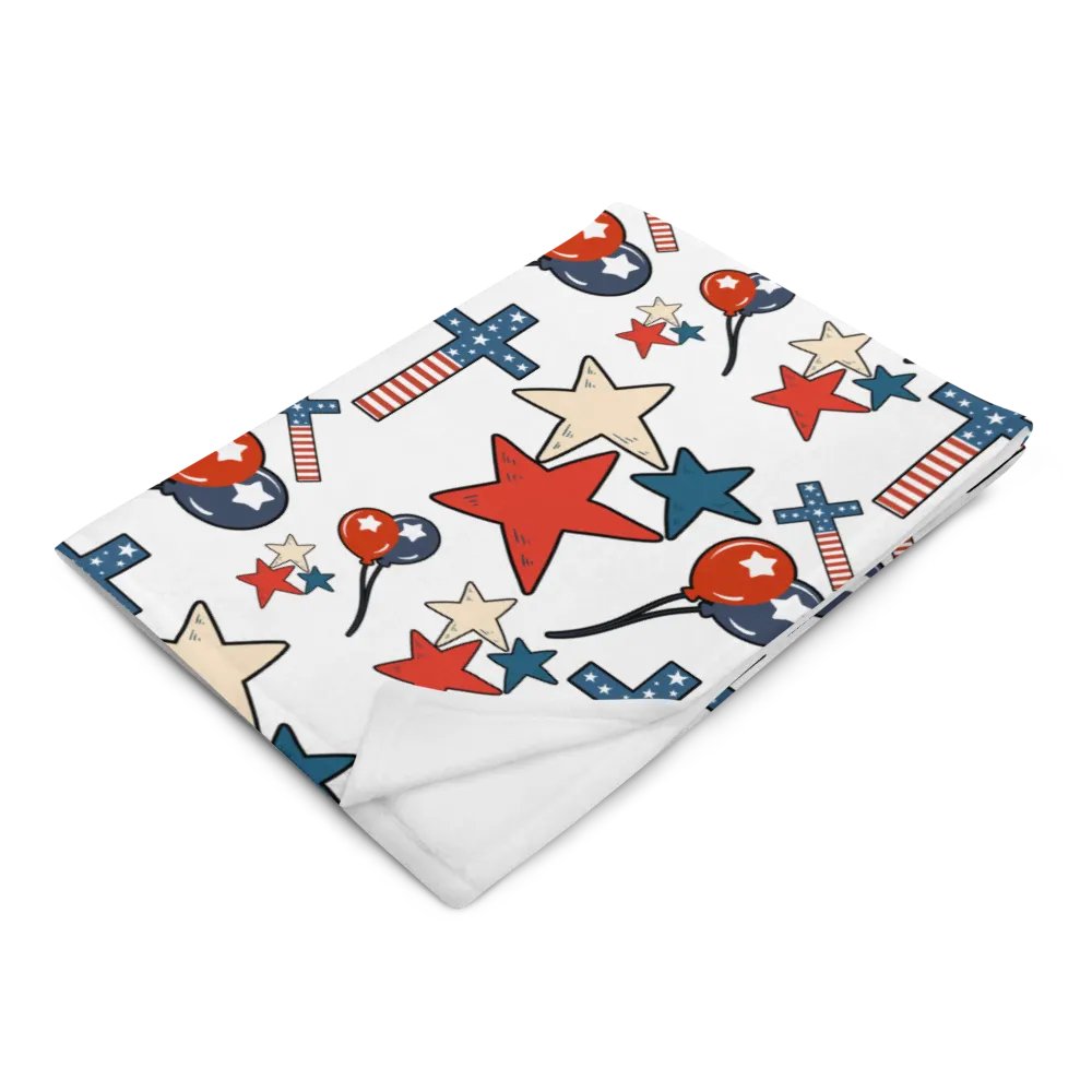 Red, White And Blue Stars And Crosses Blanket product image (5)
