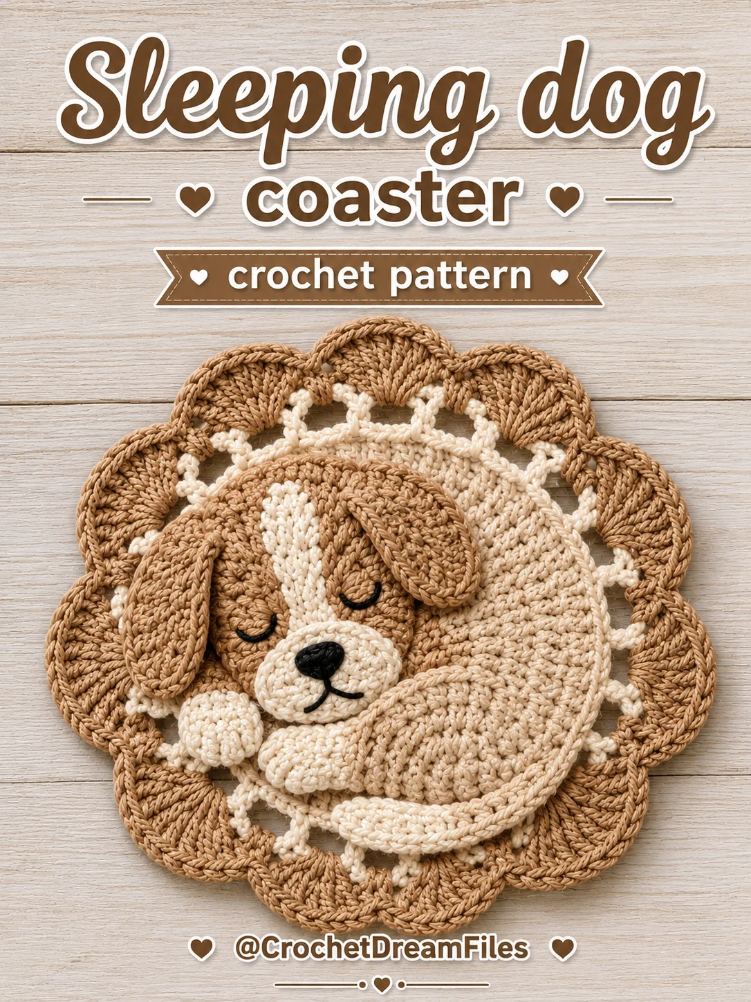 Sleeping Dog Crochet Coaster Pattern product image (2)